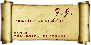 Fendrich Jonatán névjegykártya